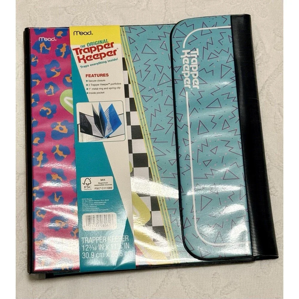 NWT Mead Original Trapper Keeper Retro 80s 90s Binder Memphis Back to School